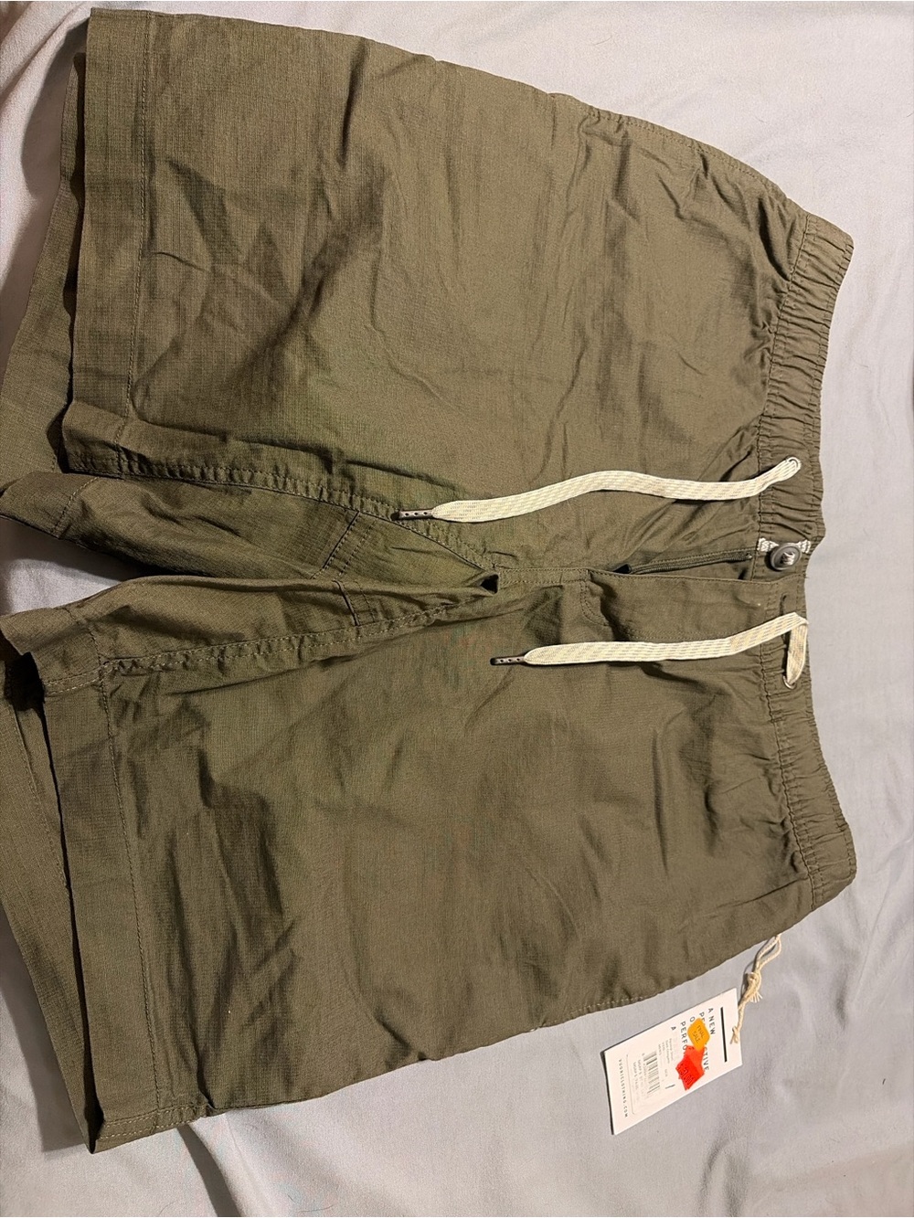 Men's Olive Athletic Drawstring Shorts